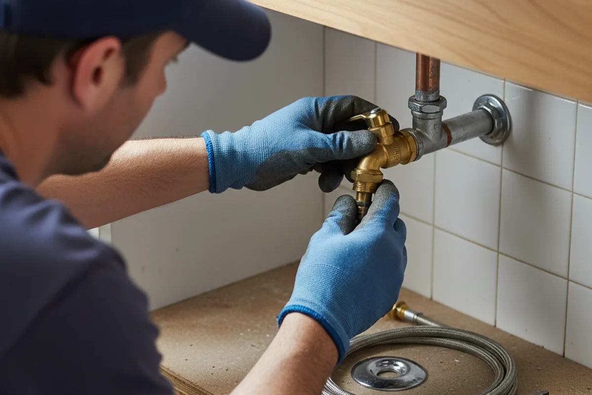 Shutoff valve and fitting work during Faucet and Fixture Repair in Darien